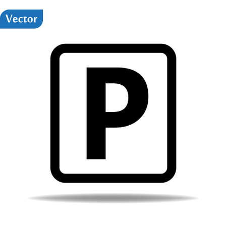 Black Park icon sign, road symbol. Parking public icon street placeのイラスト素材