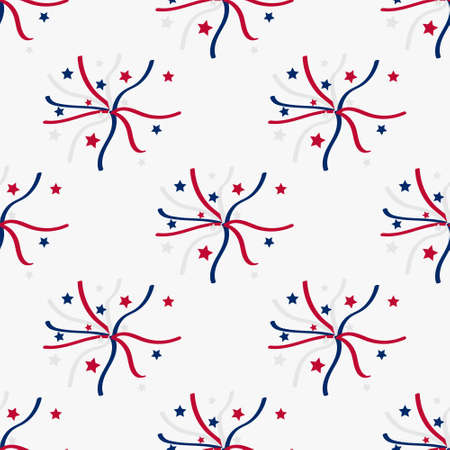 Abstract red, blue Star pattern. American flag Concept. Flat designed vector illustrationのイラスト素材