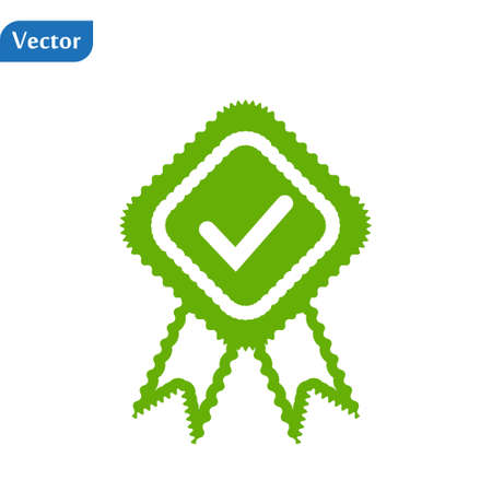 Green wave quality square rounded on white background. illustrationのイラスト素材