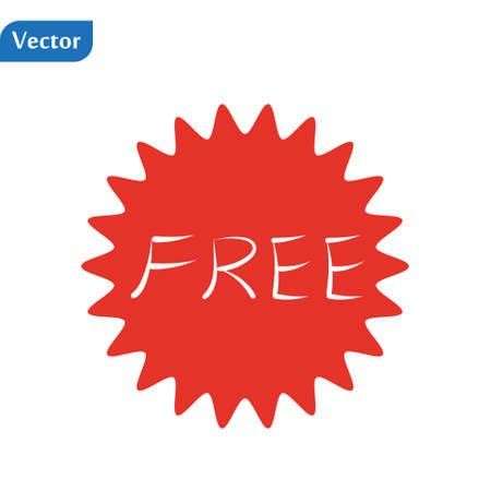 Free vector label. Red badge sticker design. Promotion and advertising. eps10のイラスト素材