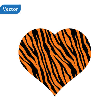 Heart shaped tiger print. Vector illustration. Valentines day. Greeting card eps10のイラスト素材