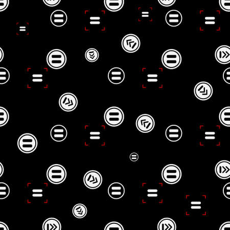 Equal sign seamless pattern, isolated on black background. Vector illustration, easy to editのイラスト素材