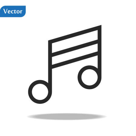 Music Icon in trendy flat style isolated on grey background. Note symbol for your web site design, logo, app, UI. Vector illustration,  .のイラスト素材