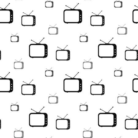 tv, vector seamless pattern, Editable can be used for web page backgrounds, pattern fillsのイラスト素材