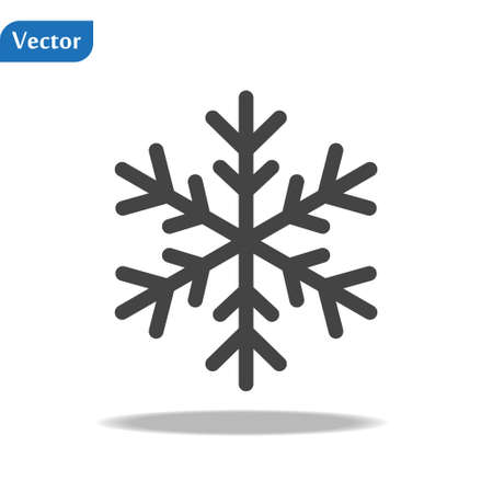 Snowflake icon. Flat vector illustration in black on white background.のイラスト素材