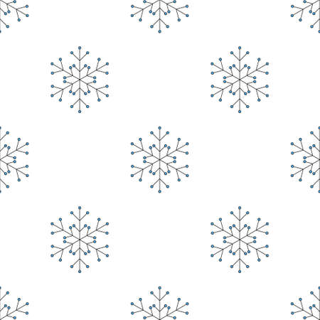 Black snowflakes Seamless on white background vector illustration.のイラスト素材