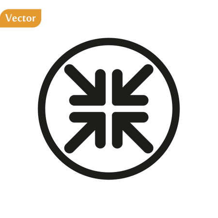 Circle, minimize icon vector, minimize solid illustration, pictogram isolated on black eps 10のイラスト素材