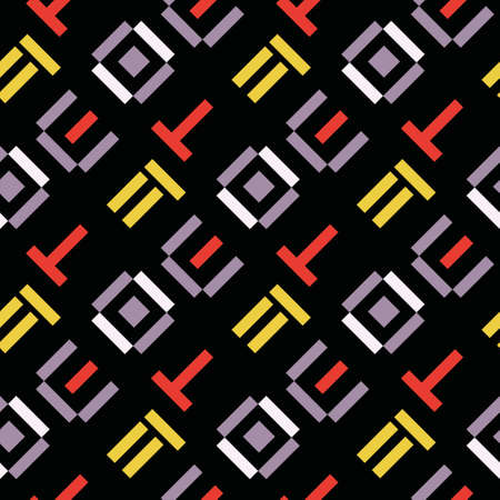 Vector seamless pattern. Retro geometric shapes. Colorful mosaic backdrop. Geometric hipster retro background for wrapping paper, package and poster design, card, book, wallpaper, textile, web page eps10のイラスト素材