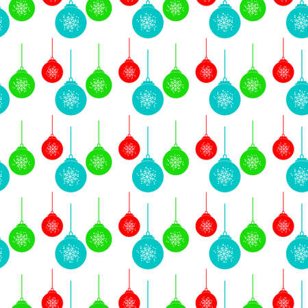 Seamless background with colorful Christmas balls. Vector illustration.のイラスト素材