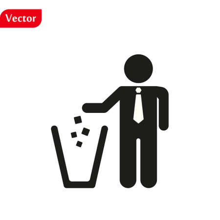 Trash vector icon, reuse symbol. Black style sign for mobile concept and web design. Trash and bird symbol logo illustration. vector graphics - Vectorのイラスト素材