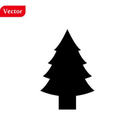 Christmas tree icon, Xmas symbol, flat design template, vector illustrationのイラスト素材