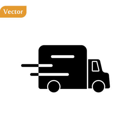Fast shipping delivery truck flat vector icon for apps and websitesのイラスト素材