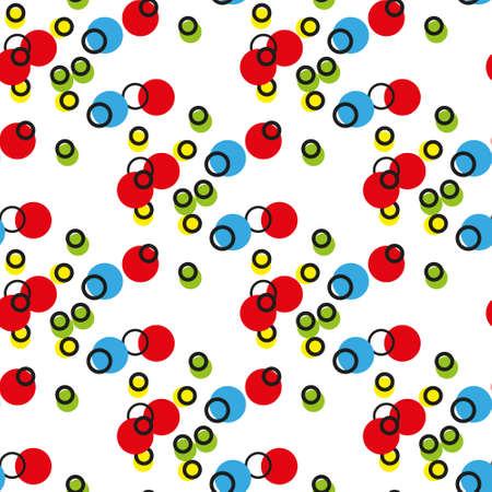 Seamless geometric pattern with circles. Simple background with multicolor shapes