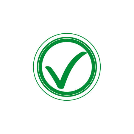 Green tick checkbox vector illustration isolated on white background eps 10のイラスト素材