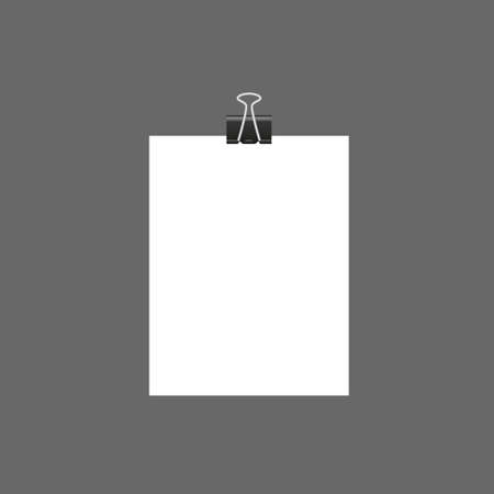 Stack of empty A 4 paper sheets with paper clip eps10のイラスト素材