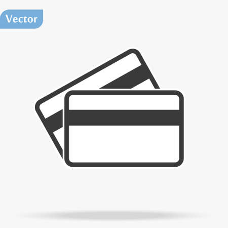 Credit Card, Credit Card icon vector, in trendy flat style isolated on white background. Credit Card icon image, Credit Card icon illustrationのイラスト素材