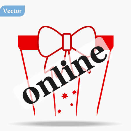 Delivery gift emblem. Icon for design. Online Gift Shop. Vector illustrationのイラスト素材