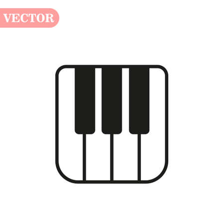 Piano keyboard icon, isolated on white background, vector illustration. eps10のイラスト素材