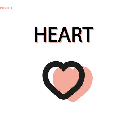 Heart Icon Vector. Perfect Love symbol. Valentine s Day sign, emblem isolated on white background with shadow, Flat style for graphic and web design, logo. EPS 10のイラスト素材
