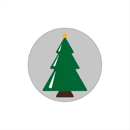 Green tree black icon, flat design style. Spruce vector silhouette decaration. eps 10のイラスト素材
