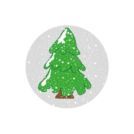 Green tree black icon, flat design style. Spruce vector silhouette decaration. eps 10のイラスト素材