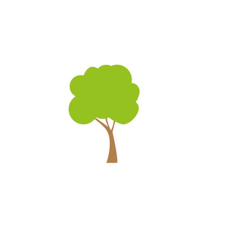Green Oak Vector Logo Template. Green Oak Silhouette of a tree, Vector logo illustration.のイラスト素材