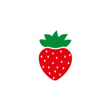 Strawberry colorful . Strawberry cartoon style symbol. Isolated on a white background.のイラスト素材