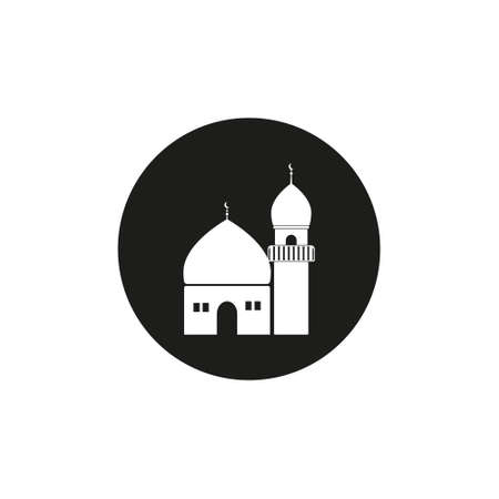 Mosque icon vector design. Silhouette mosque on white isolated backgroundのイラスト素材