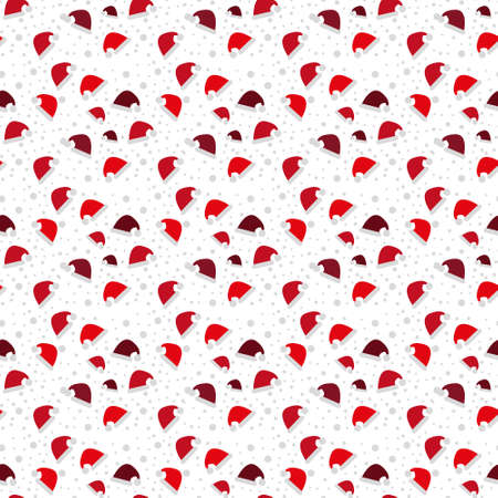 Seamless texture with Christmas hats for backgrounds, wrapping paper and your creativityのイラスト素材