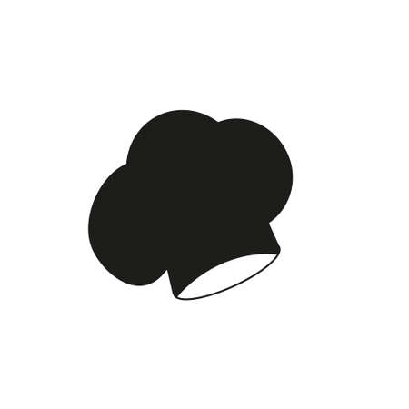 Chef Hat Icon Isolated on Black and White Vector Graphicのイラスト素材