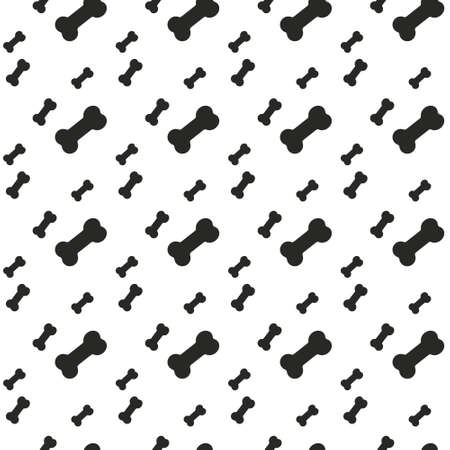 Bone silhouette vector seamless pattern. Black and white printのイラスト素材
