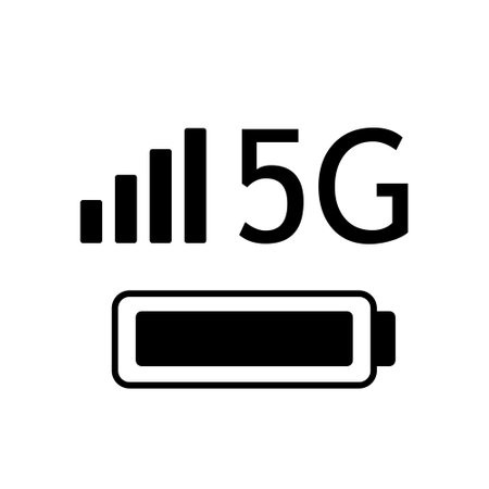 5G bar icon isolated on white background. Status bar symbol modern, simple, vector, icon for website design, mobile app, ui. Vector Illustrationのイラスト素材