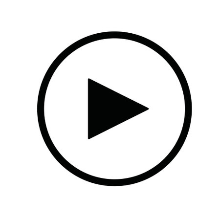 Play button flat vector icon isolated on a white background.のイラスト素材