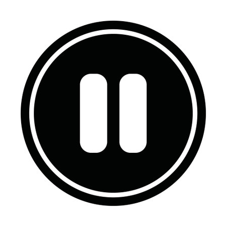 Pause icon vector, Player navigation button. Audio setting concept. Symbols, Sign isolated on white...