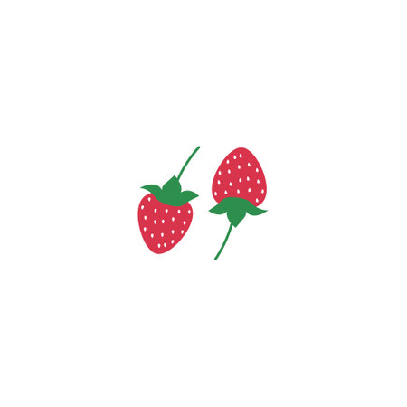Vector Strawberry Flat Design Illustrationのイラスト素材