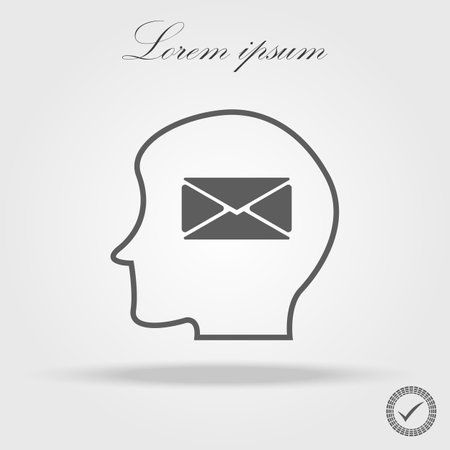 human profile with envelope isolated icon eps 10のイラスト素材