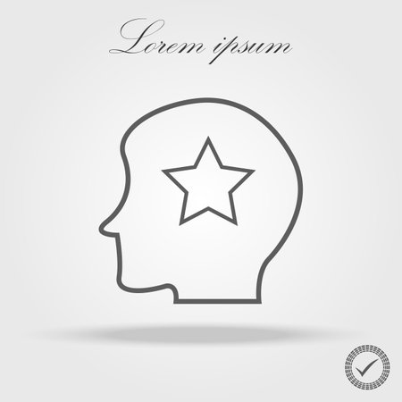 Illustration of a male head icon with a starのイラスト素材