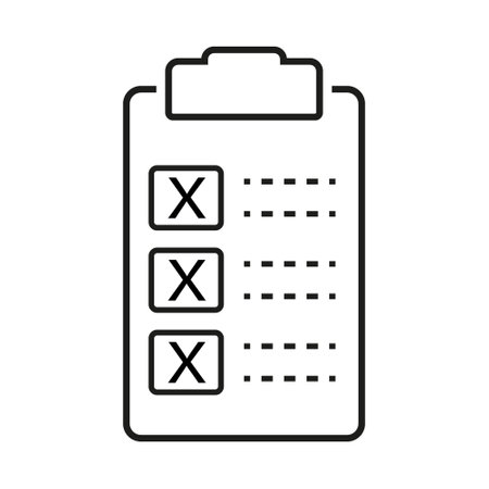 Clipboard icon set. Checklist on the clipboard line icon with checkmarks, checklist, document, gear, pencil. Clipboard outline icons. Checklist symbol. Editable stroke. Isolated. Vector illustrationのイラスト素材