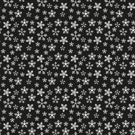 Snowflakes seamless pattern for Christmas holidays. Xmas snowflake ornament for winter holidays greeting card or wrapper. Christmas snowfall texture.のイラスト素材