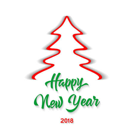 Happy New Year in white illustration.のイラスト素材