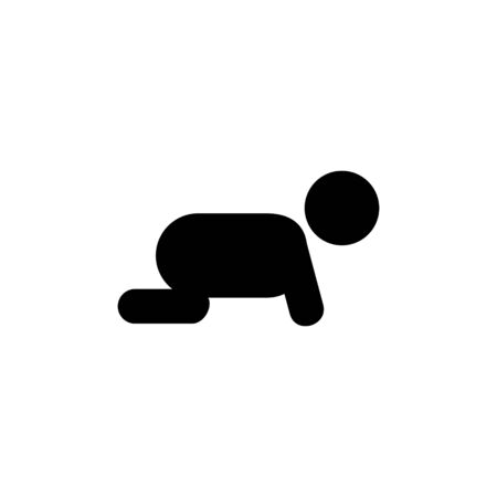 Crawling baby silhouette vector iconのイラスト素材