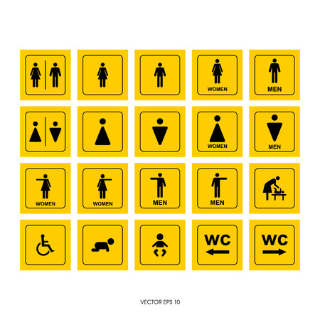 Toilet signs set vector iconsのイラスト素材