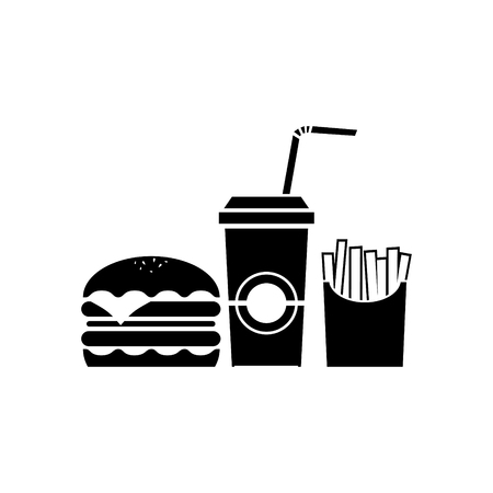 Fast-food iconsのイラスト素材