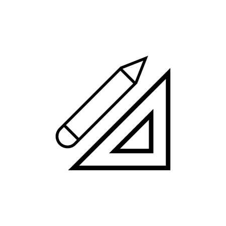 Ruler and pencil vector icon.のイラスト素材