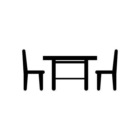 Dining room furniture of a table with chairs vector icon.のイラスト素材