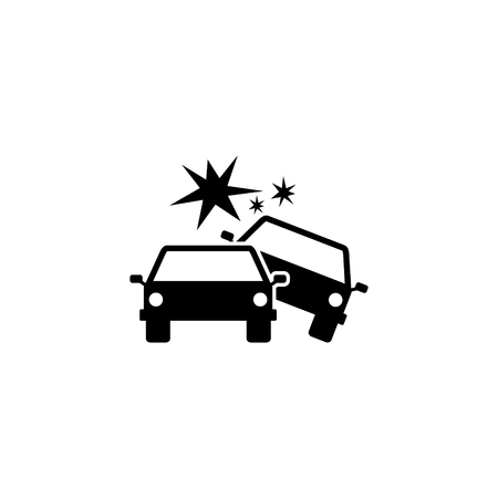 Car collision vector icon on white background.のイラスト素材