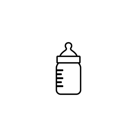 Baby bottle line icon on white background.のイラスト素材