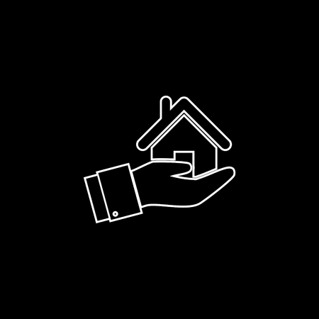 Hand and house vector iconのイラスト素材