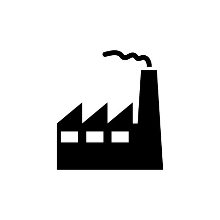 Factory with chimney vector iconのイラスト素材