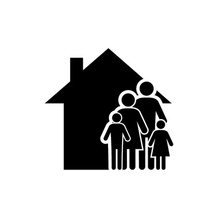 Family of four vector iconのイラスト素材